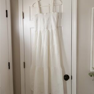 Quince 100% Organic Cotton Gauze Smocked Sleeveless Maxi Dress